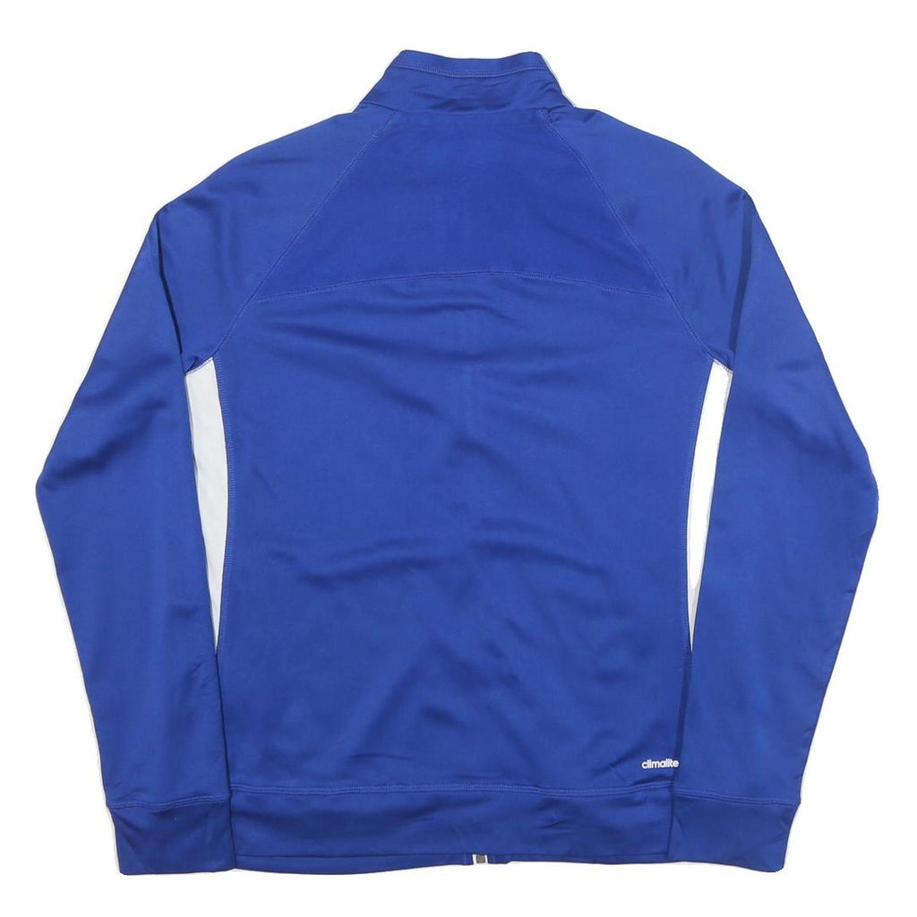 ADIDAS Mens Blue & White Track Jacket L Polyester Blend Zip Climacool Sport