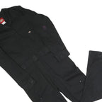 DICKIES Mens Black Polyester Blend Dungarees M Workwear Classic Fit Utility