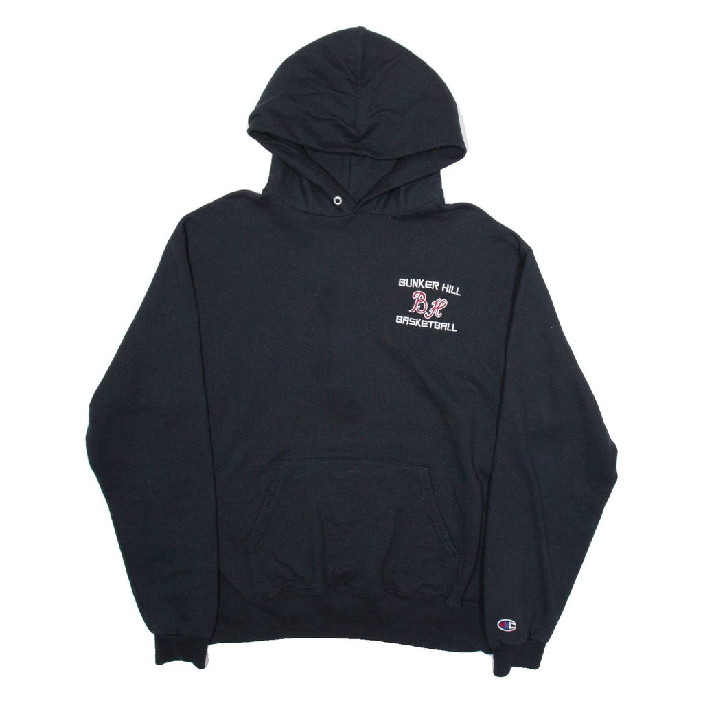 CHAMPION Bunker Hill Basketball Mens Black Hoodie L