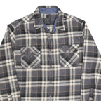 JACHS Mens Grey & Cream Check Shirt M Long Sleeve Cotton Blend Casual