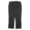 DICKIES Mens Cotton Blend Black Relaxed Straight Trousers W36 L29 Workwear Zip