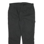 DICKIES Mens Cotton Blend Black Relaxed Straight Trousers W36 L29 Workwear Zip