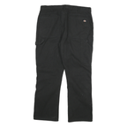 DICKIES Mens Cotton Blend Black Relaxed Straight Trousers W36 L29 Workwear Zip