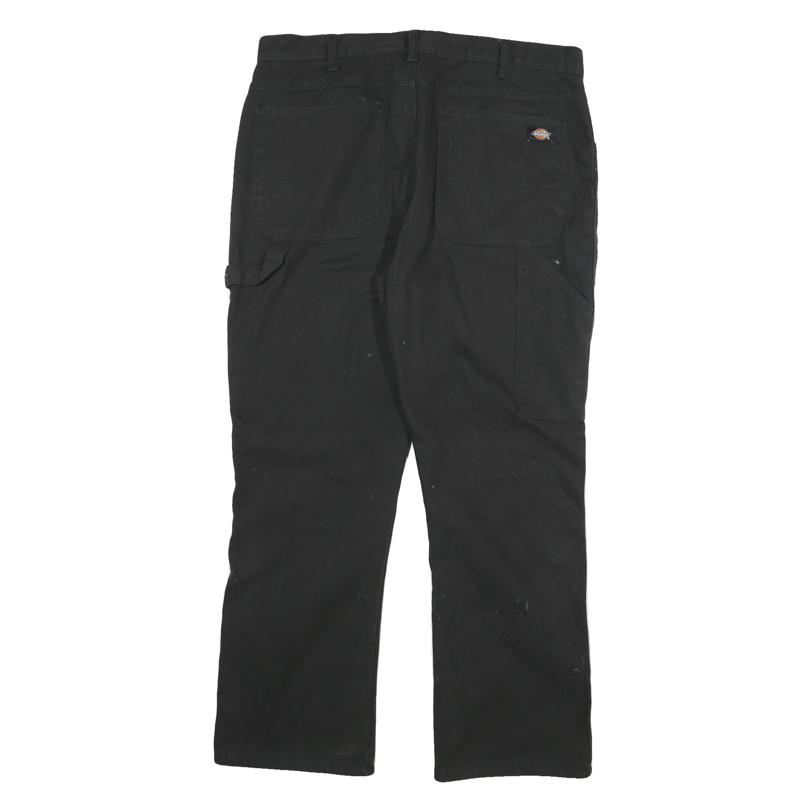 DICKIES Mens Cotton Blend Black Relaxed Straight Trousers W36 L29 Workwear Zip