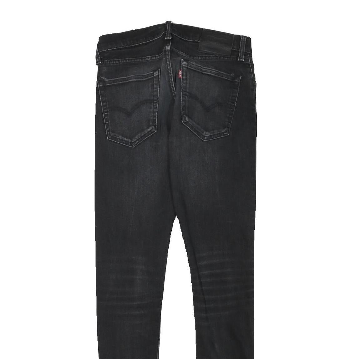 LEVI'S Mens Black Slim Skinny Denim Dark Jeans W28 L31 Zip Cotton Blend