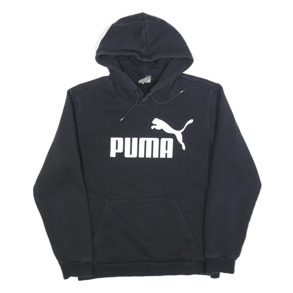 PUMA Mens Black Hoodie S Cotton Blend Pullover Casual Sportswear