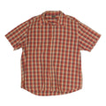 LEE Mens Red & Cream Check Shirt XL Casual Cotton Short Sleeve