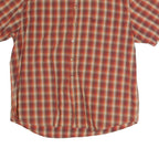 LEE Mens Red & Cream Check Shirt XL Casual Cotton Short Sleeve