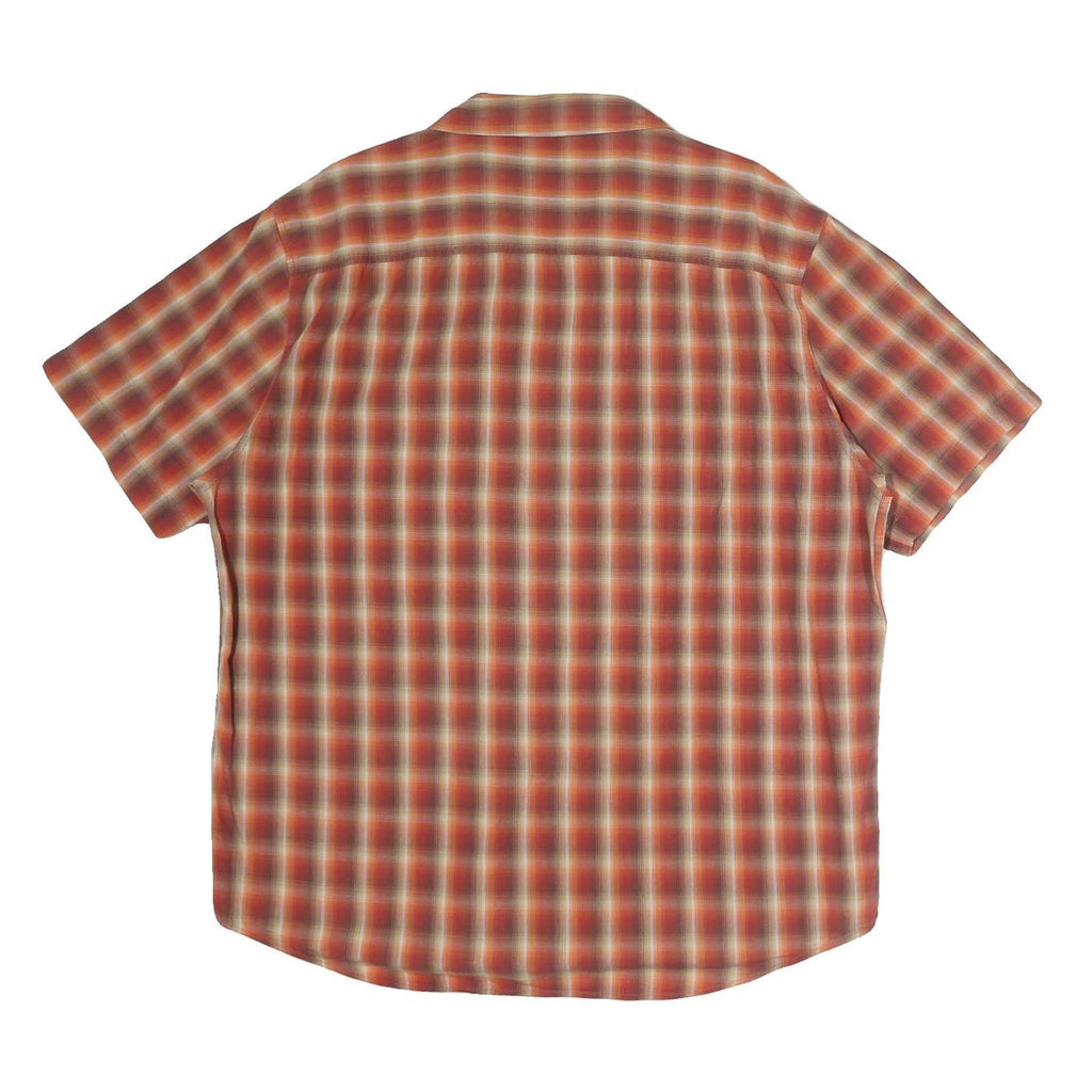 LEE Mens Red & Cream Check Shirt XL Casual Cotton Short Sleeve