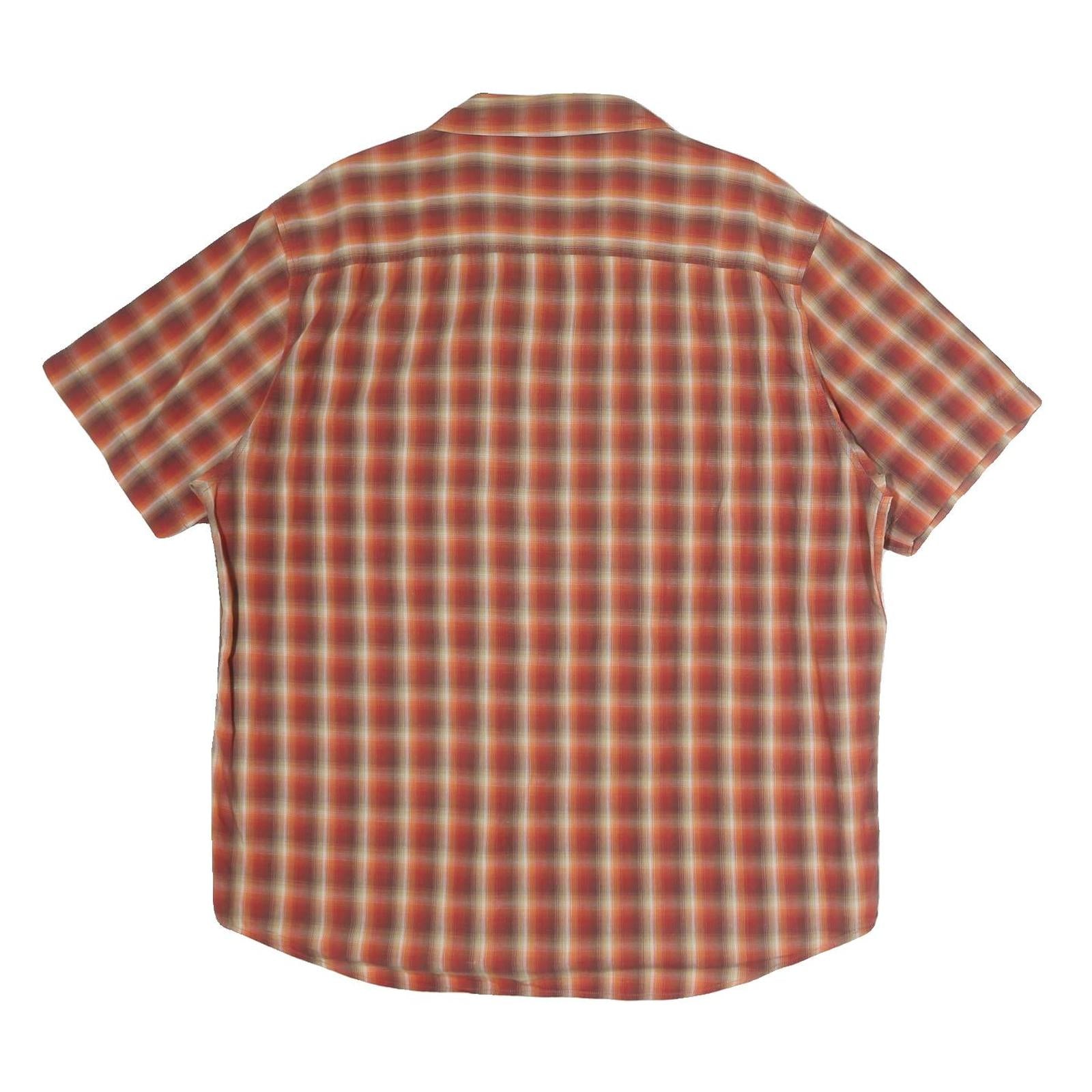 LEE Mens Red & Cream Check Shirt XL Casual Cotton Short Sleeve