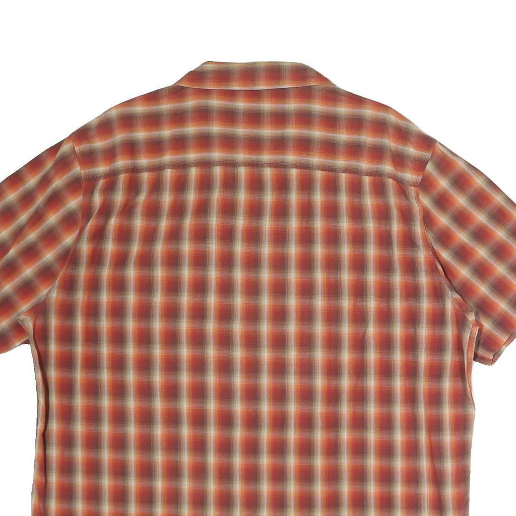 LEE Mens Red & Cream Check Shirt XL Casual Cotton Short Sleeve