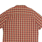 LEE Mens Red & Cream Check Shirt XL Casual Cotton Short Sleeve