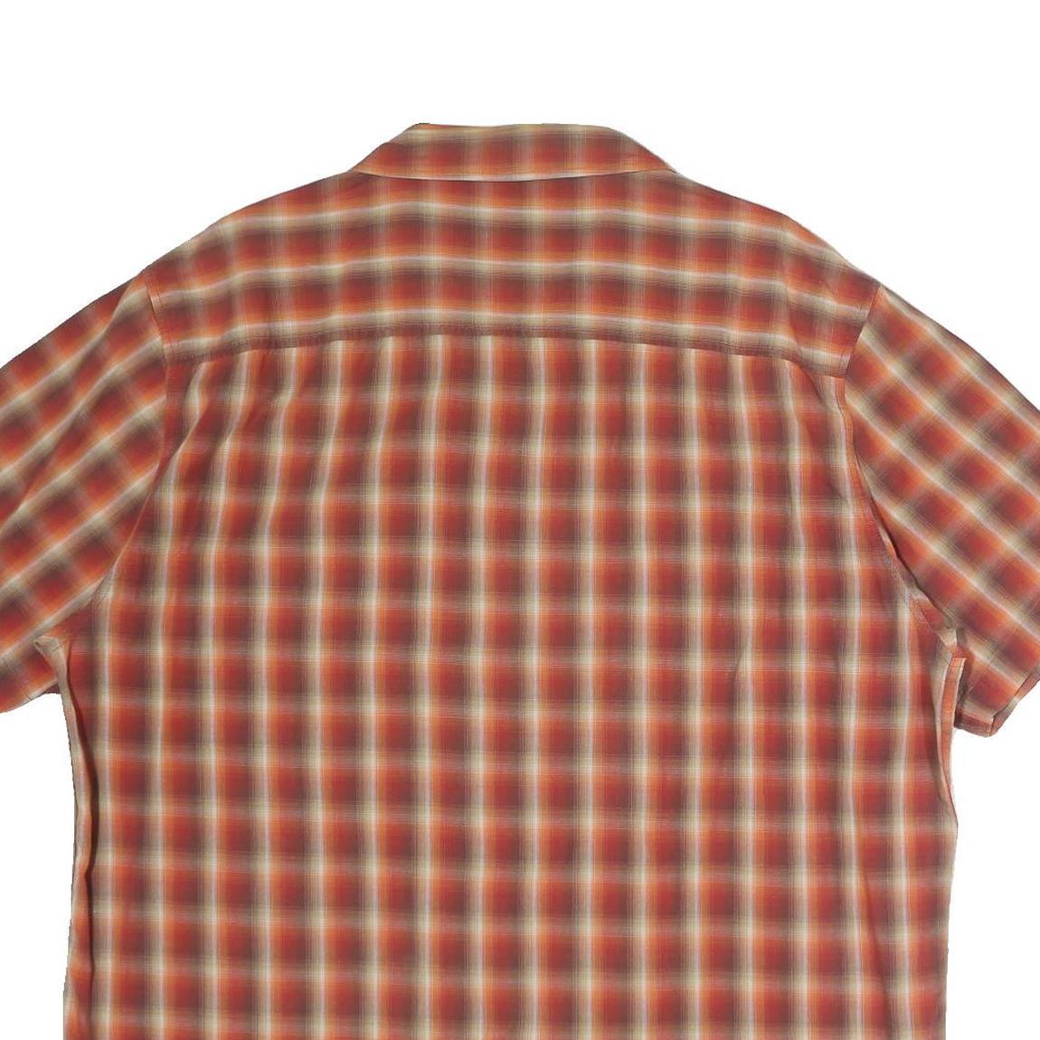 LEE Mens Red & Cream Check Shirt XL Casual Cotton Short Sleeve