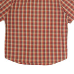 LEE Mens Red & Cream Check Shirt XL Casual Cotton Short Sleeve