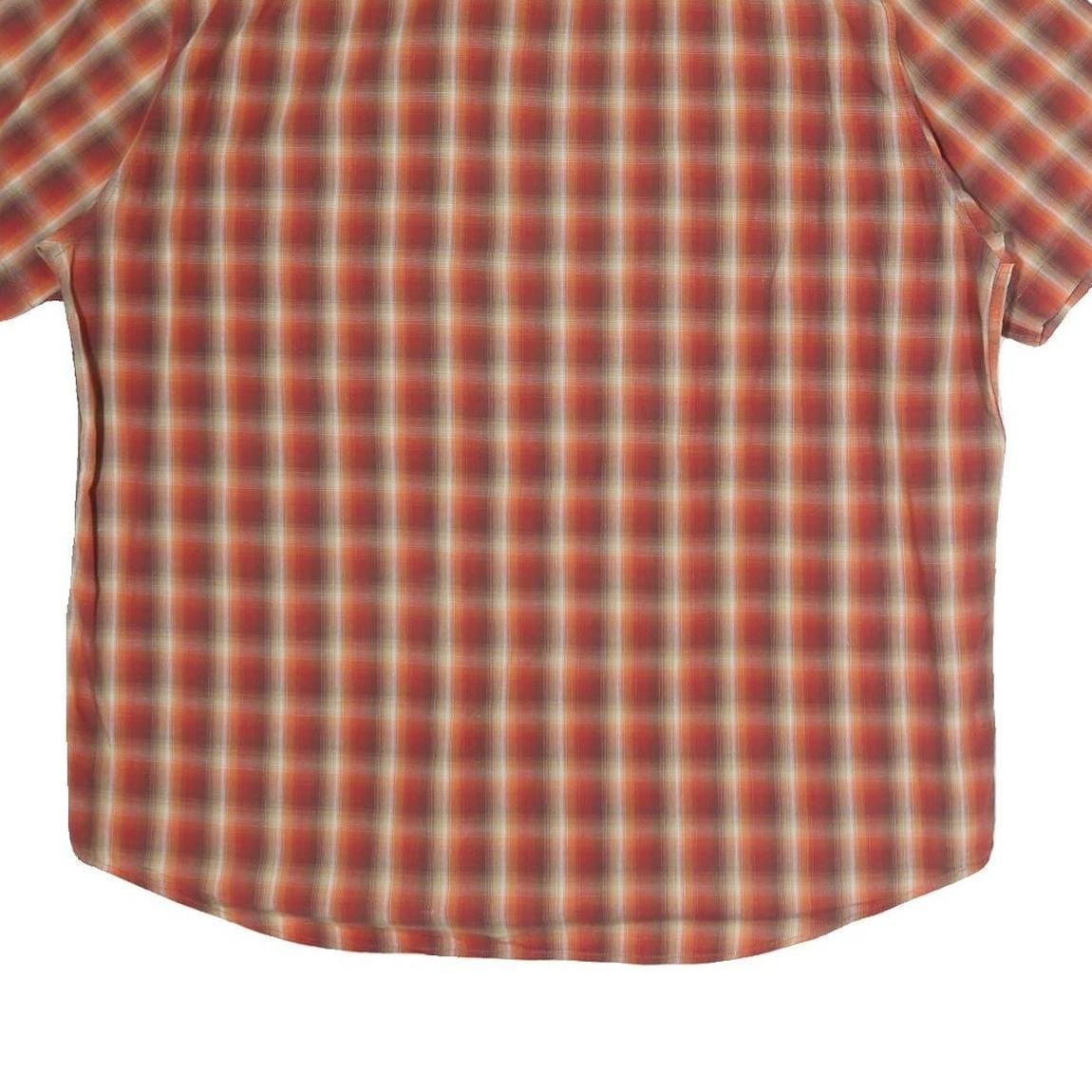 LEE Mens Red & Cream Check Shirt XL Casual Cotton Short Sleeve