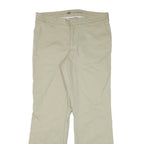 DICKIES Womens Regular Fit Beige Cotton Blend Zip Trousers W34 L31 Workwear