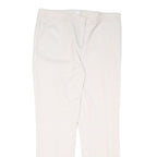 REISS Womens Cotton Slim Cream Trousers W32 L29 Tailored Zip Closure