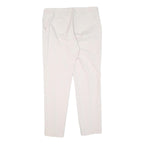 REISS Womens Cotton Slim Cream Trousers W32 L29 Tailored Zip Closure