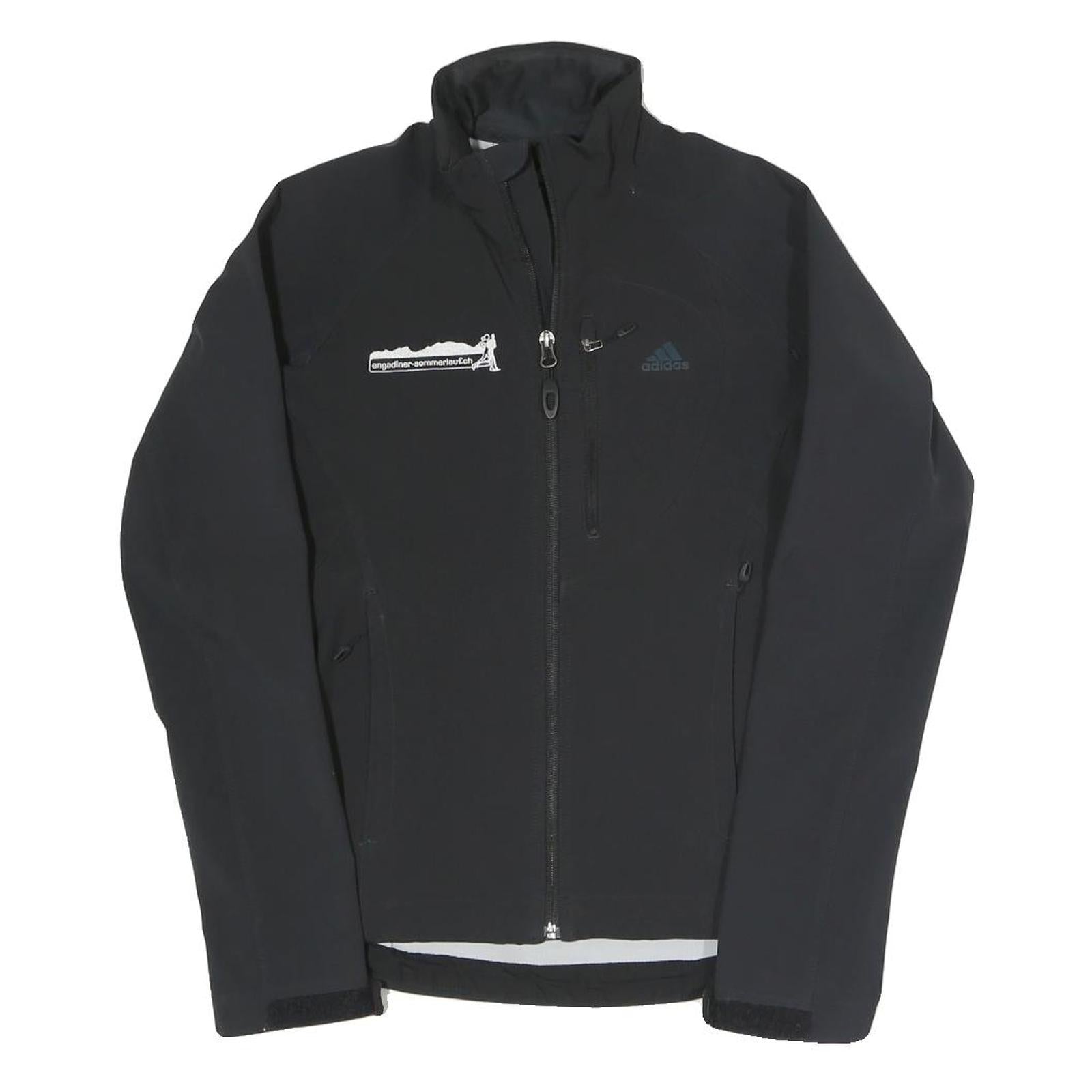 ADIDAS Womens Black Outdoor Jacket UK 6 Polyester Blend Zip Sportswear