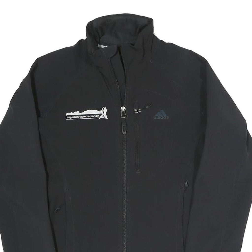 ADIDAS Womens Black Outdoor Jacket UK 6 Polyester Blend Zip Sportswear