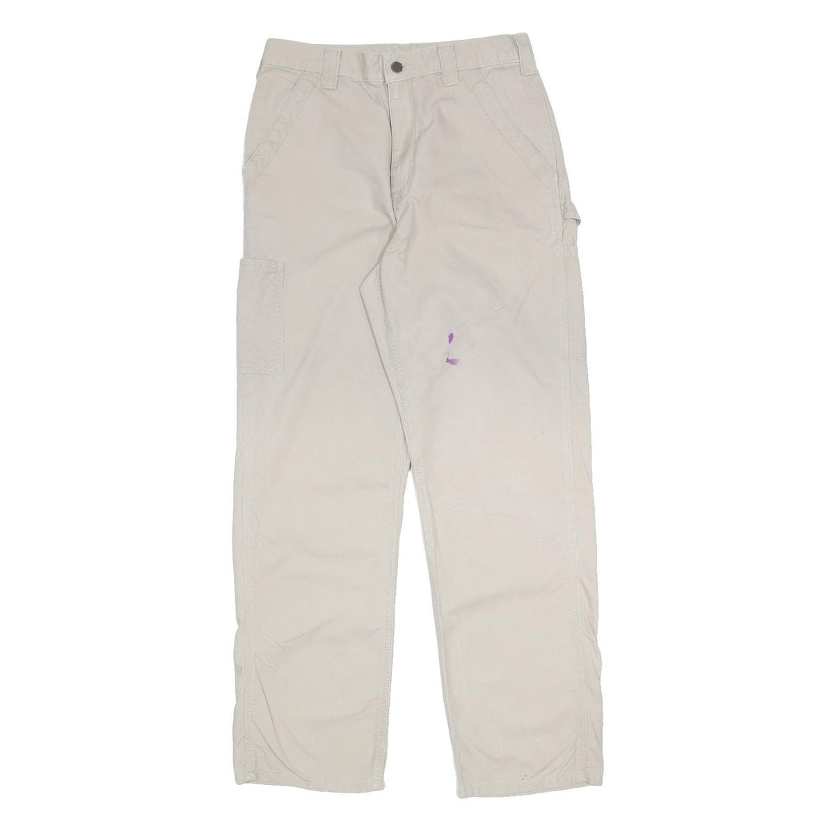 CARHARTT Mens Cotton Beige Relaxed Straight Trousers W31 L32 Workwear Casual