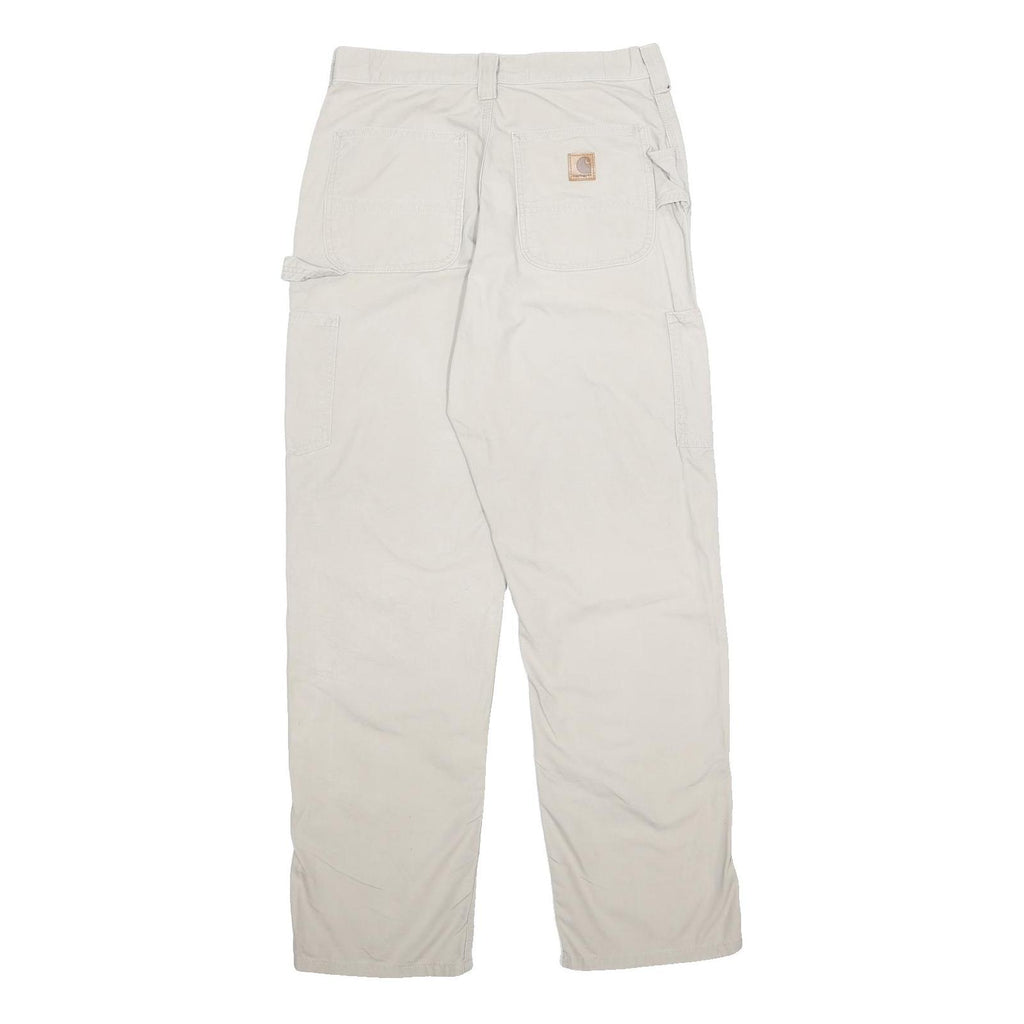CARHARTT Mens Cotton Beige Relaxed Straight Trousers W31 L32 Workwear Casual