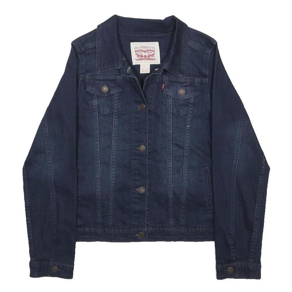 LEVI'S Girls Blue Denim Jacket XL Cotton Blend Button Closure Classic Fit Casual