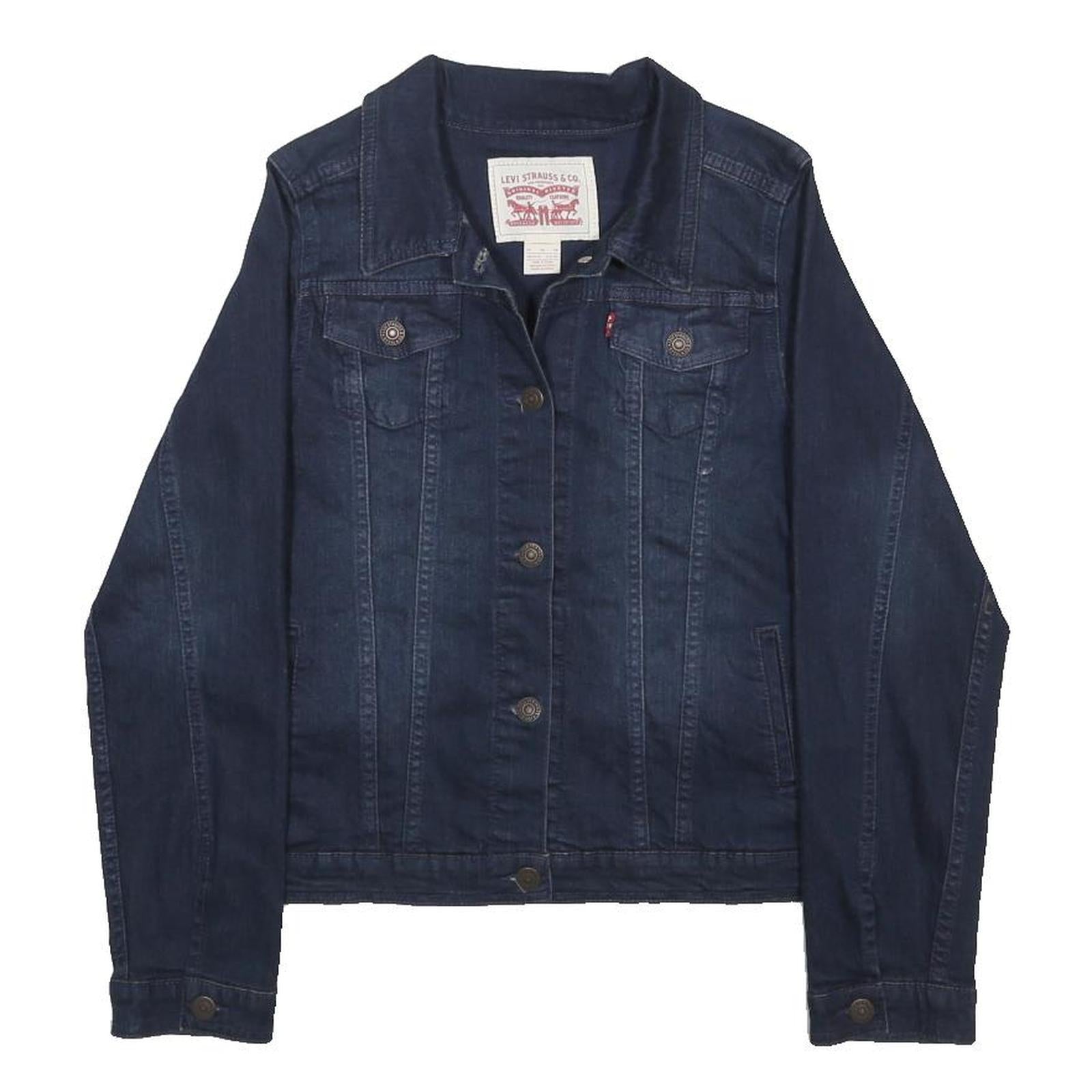 LEVI'S Girls Blue Denim Jacket XL Cotton Blend Button Closure Classic Fit Casual