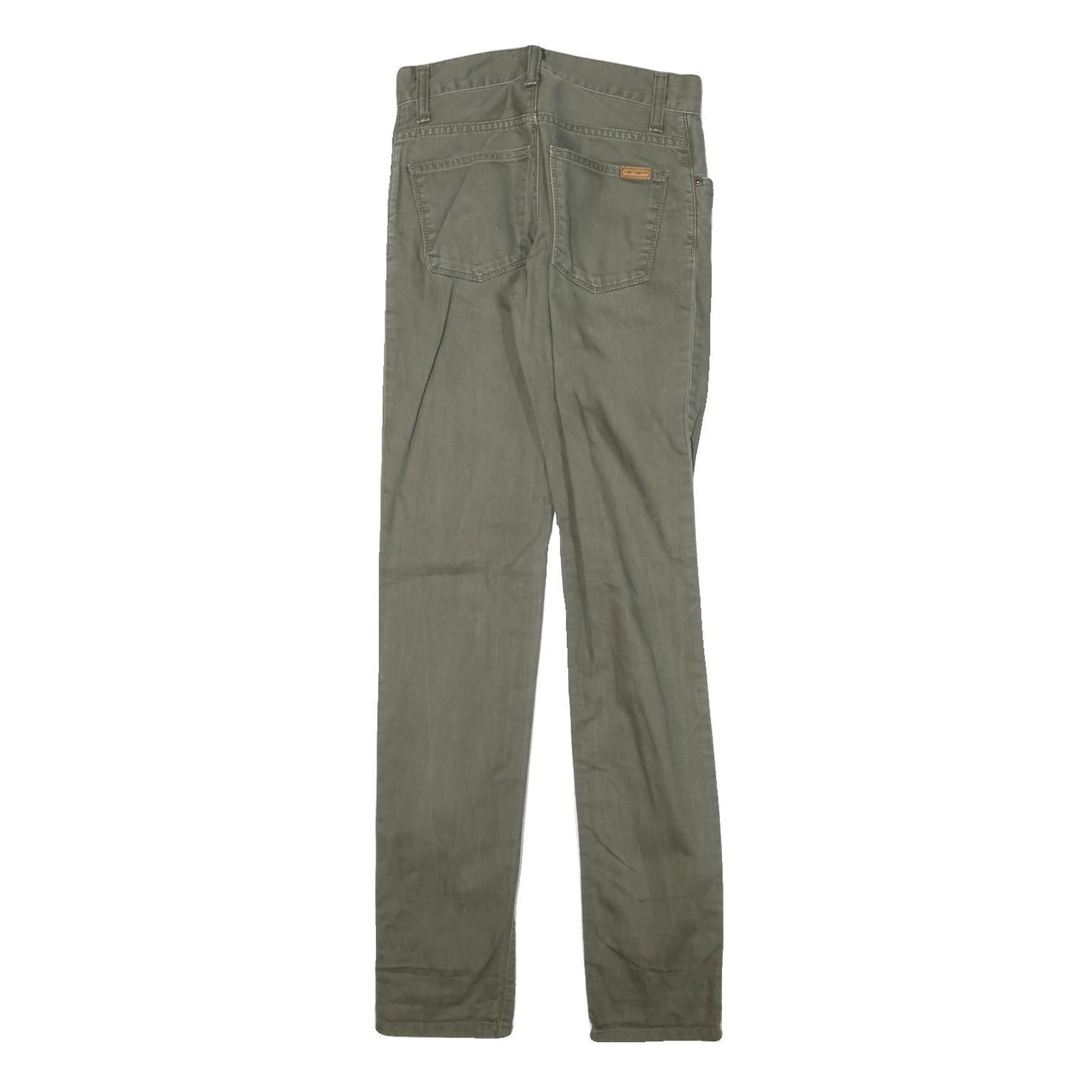 CARHARTT Womens Cotton Blend Slim Fit Skinny Trousers W25 L32 Olive Green
