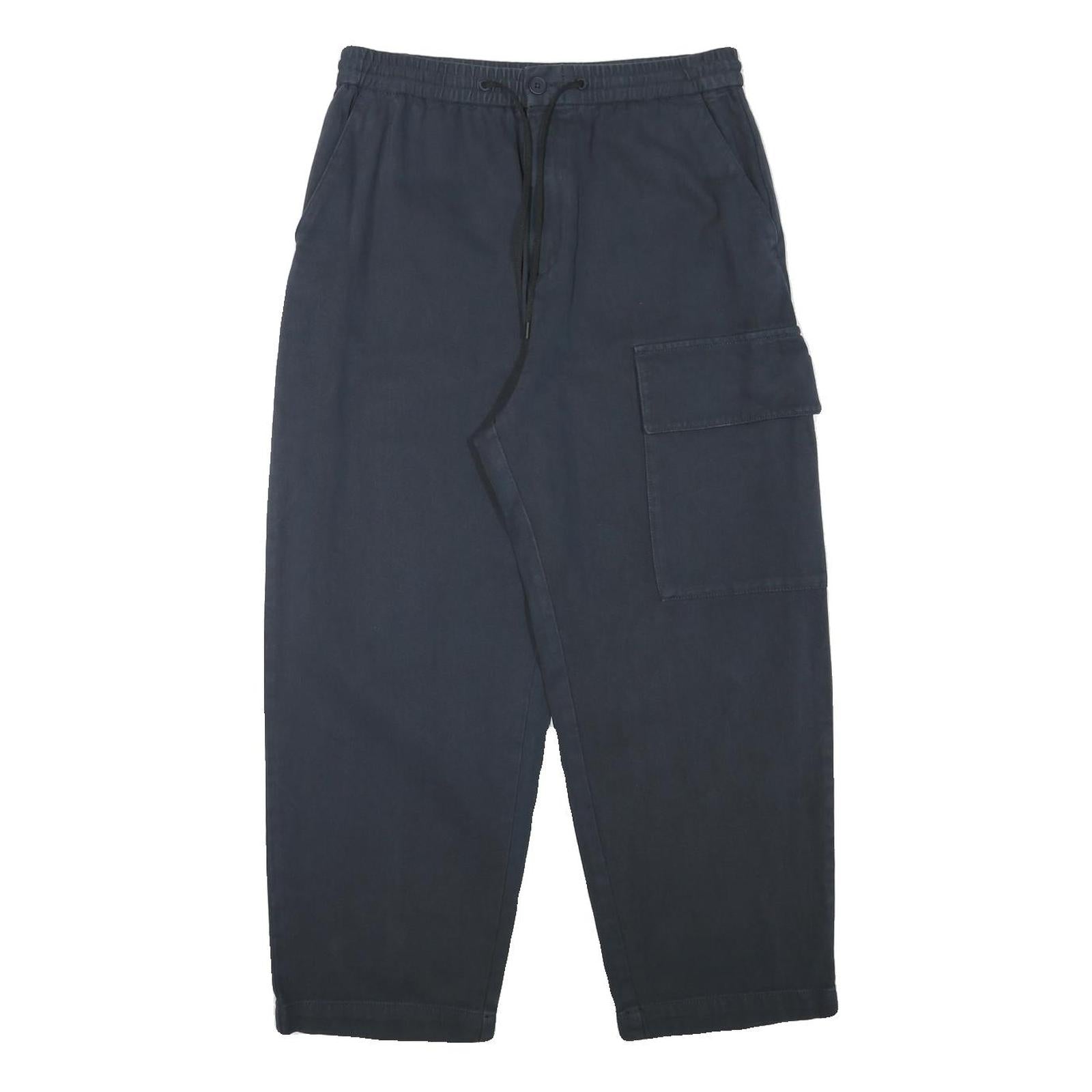MARC O'POLO Mens Relaxed Navy Blue Drawstring Cargo Trousers W30 L26 Casual