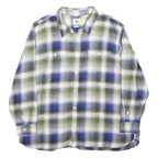 LEVI'S Mens Blue & Green Check Shirt 2XL Cotton Blend Casual Relaxed Fit