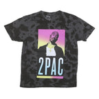 2PAC Mens Black Tie Dye Graphic T-Shirt M Short Sleeve Crew Neck Cotton Blend