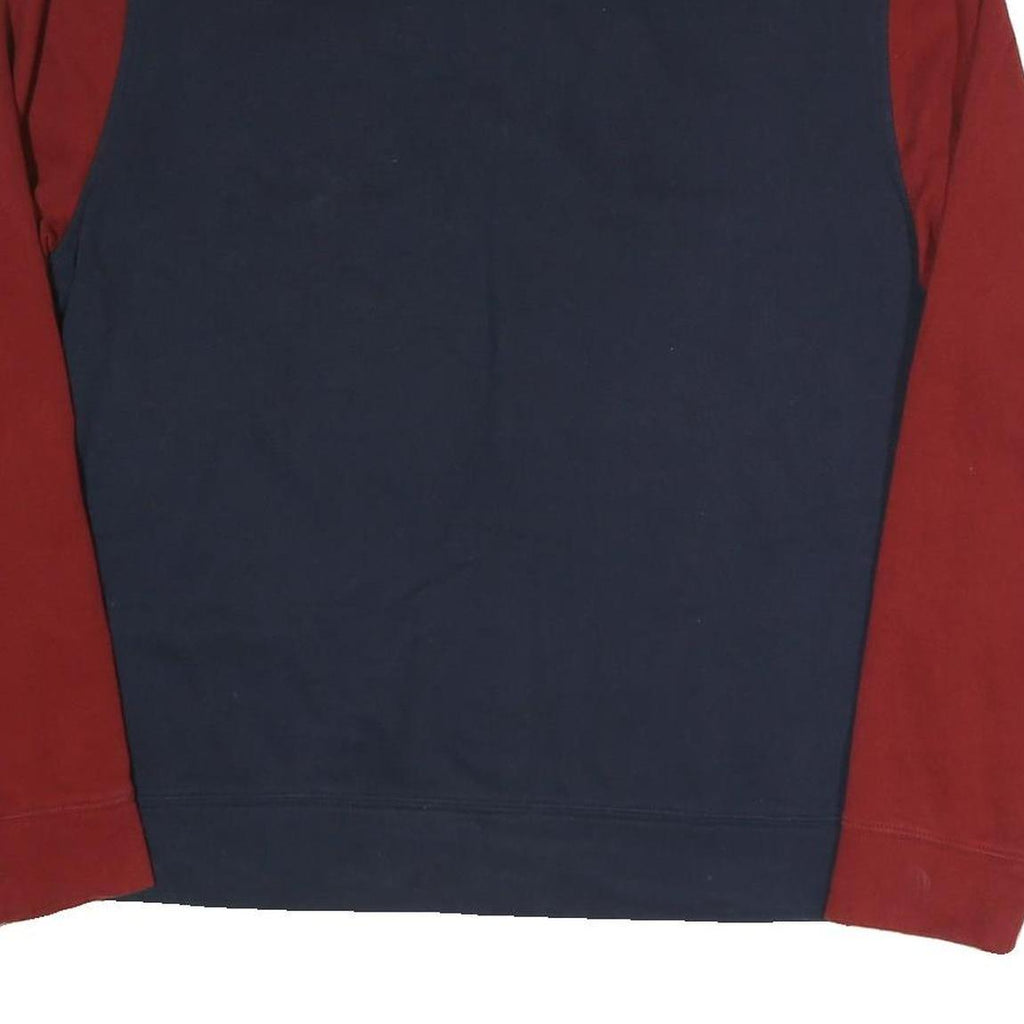 NAUTICA Mens Red & Blue Quarter Zip L Sweatshirt Cotton Blend Pullover Casual