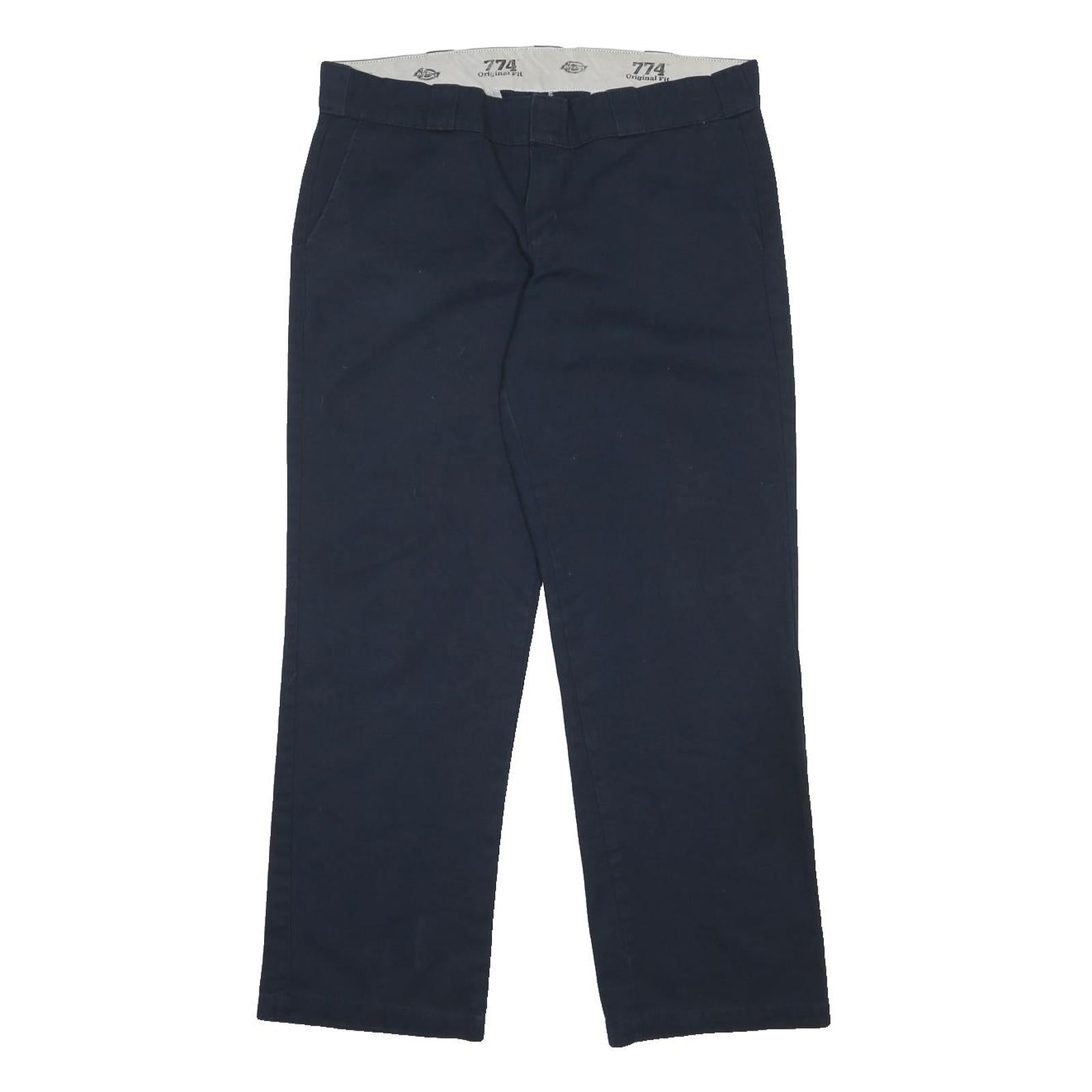 DICKIES Womens Navy Blue Regular Fit Straight Leg Trousers W34 L30 Workwear
