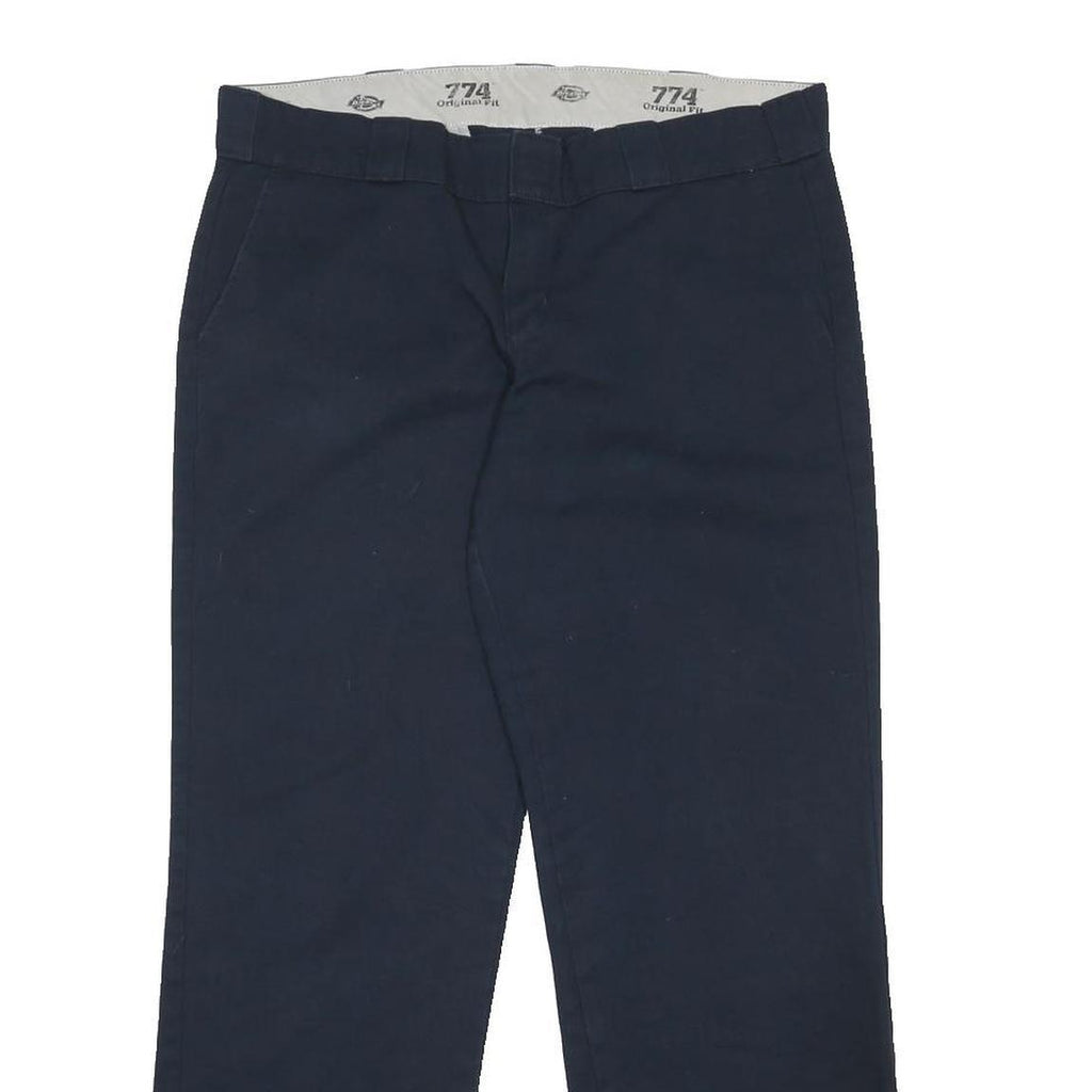 DICKIES Womens Navy Blue Regular Fit Straight Leg Trousers W34 L30 Workwear