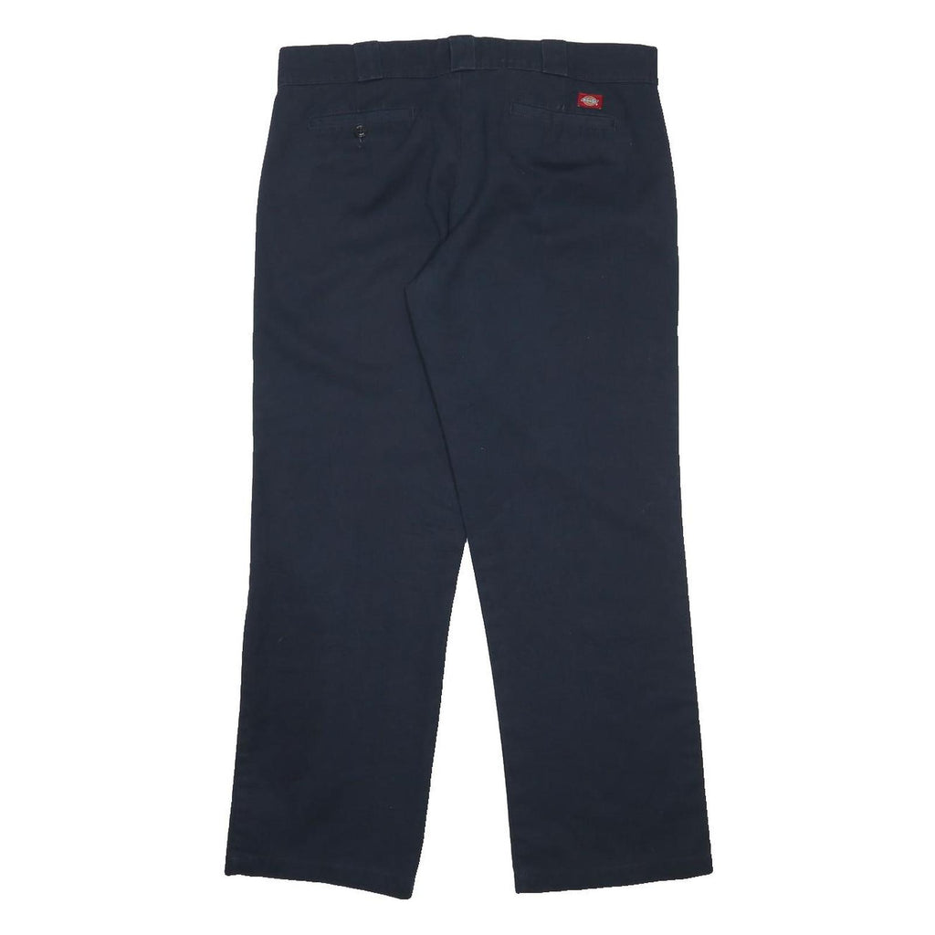 DICKIES Womens Navy Blue Regular Fit Straight Leg Trousers W34 L30 Workwear