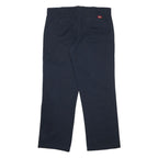 DICKIES Womens Navy Blue Regular Fit Straight Leg Trousers W34 L30 Workwear