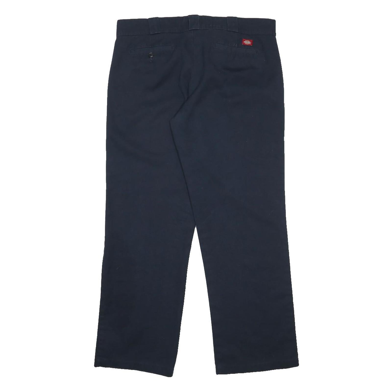DICKIES Womens Navy Blue Regular Fit Straight Leg Trousers W34 L30 Workwear