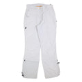 BIG BEAR Womens White Regular Fit Straight Trousers W30 L32 Polyester Blend Zip