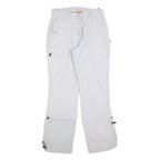 BIG BEAR Womens White Regular Fit Straight Trousers W30 L32 Polyester Blend Zip