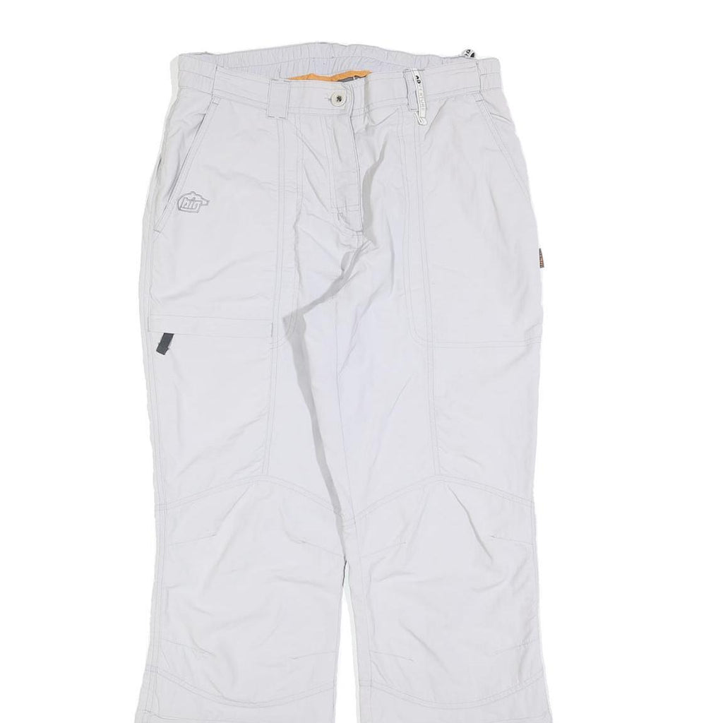 BIG BEAR Womens White Regular Fit Straight Trousers W30 L32 Polyester Blend Zip