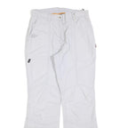 BIG BEAR Womens White Regular Fit Straight Trousers W30 L32 Polyester Blend Zip