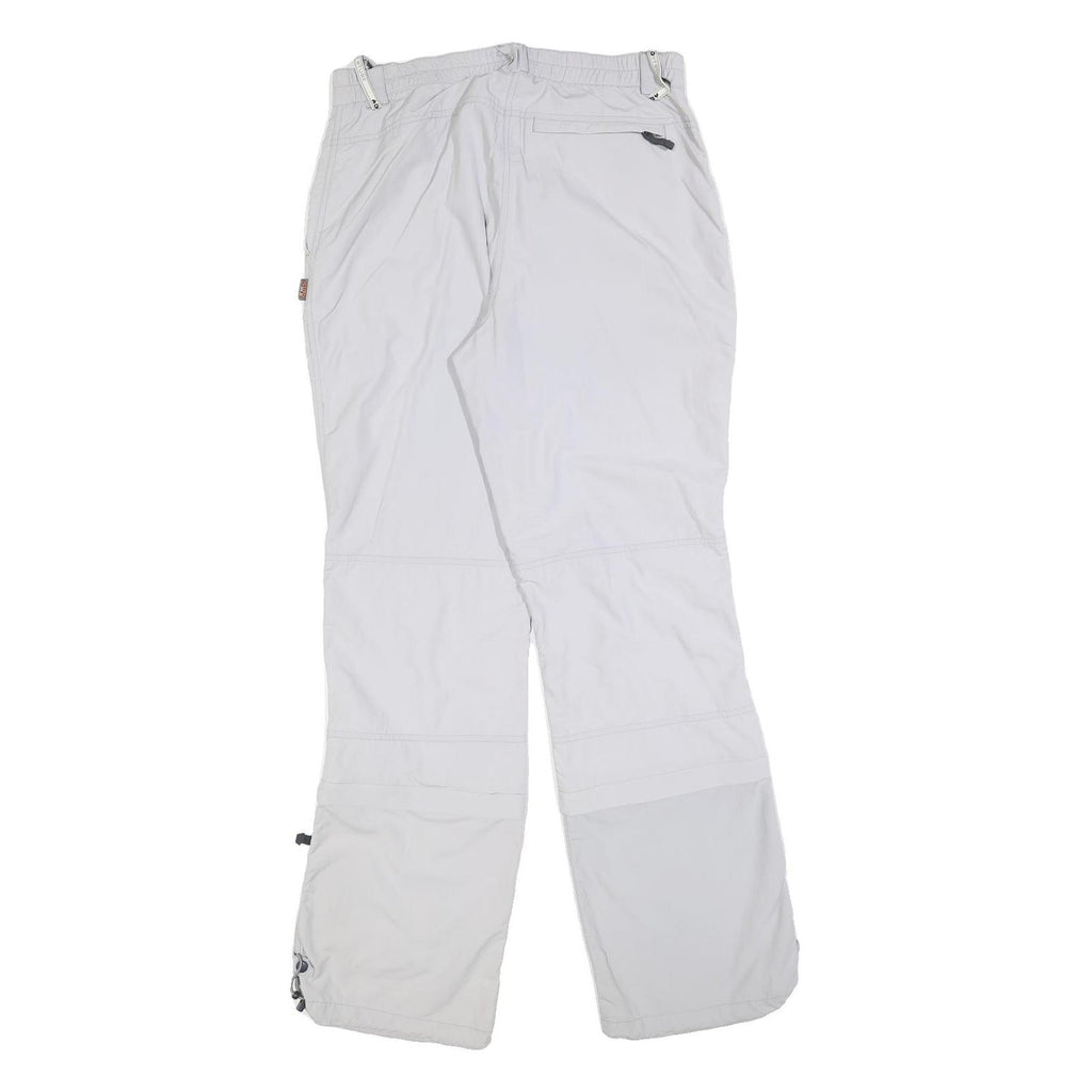 BIG BEAR Womens White Regular Fit Straight Trousers W30 L32 Polyester Blend Zip