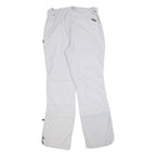 BIG BEAR Womens White Regular Fit Straight Trousers W30 L32 Polyester Blend Zip