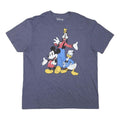 DISNEY Mens Blue Goofy Mickey Donald T-Shirt XL Short Sleeve Crew Neck Cartoon