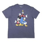 DISNEY Mens Blue Goofy Mickey Donald T-Shirt XL Short Sleeve Crew Neck Cartoon
