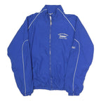 ASICS Mens Blue Cotton Zip Jacket S Plain Sports Casual Lightweight Training