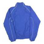 ASICS Mens Blue Cotton Zip Jacket S Plain Sports Casual Lightweight Training