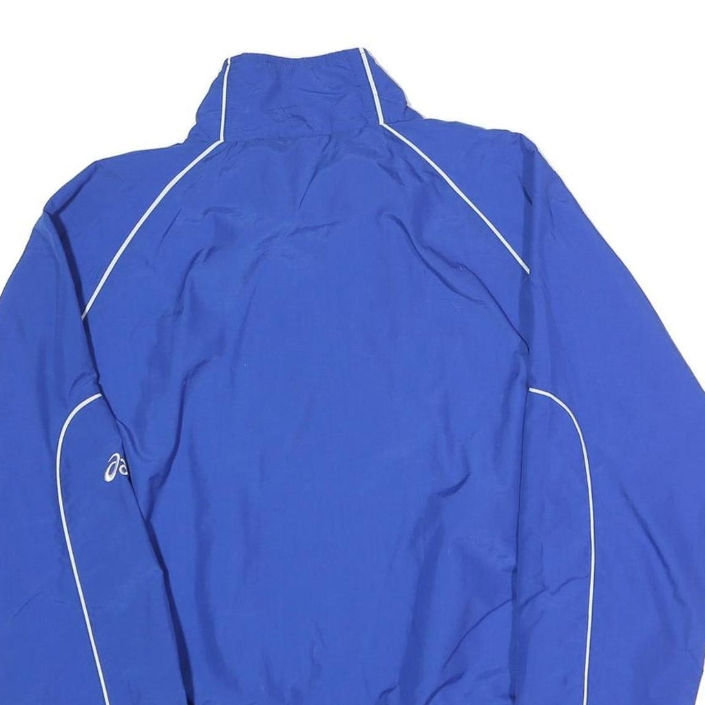 ASICS Mens Blue Cotton Zip Jacket S Plain Sports Casual Lightweight Training