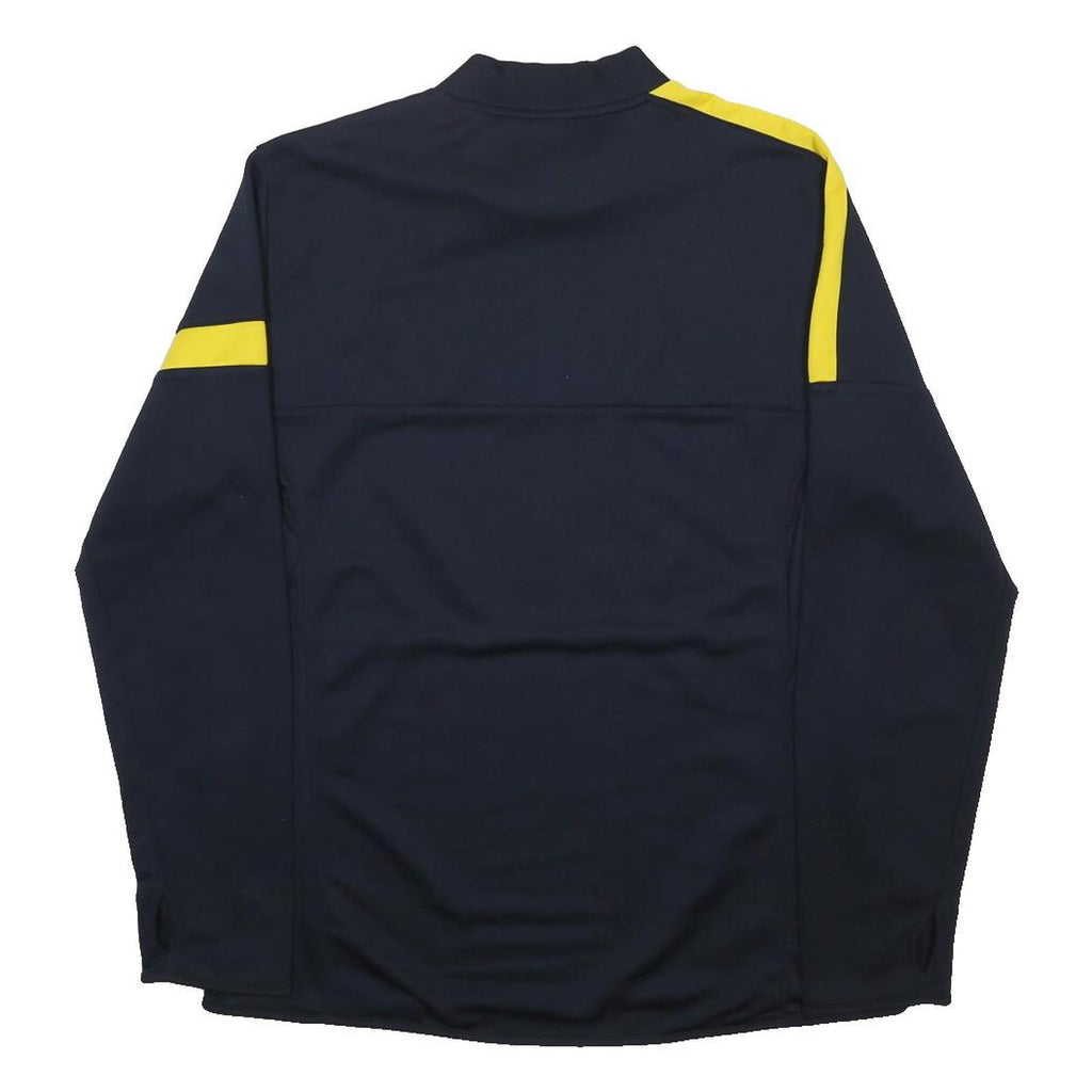 NIKE Mens Blue & Yellow Football Shirt XL Long Sleeve High Neck Qatar Foundation